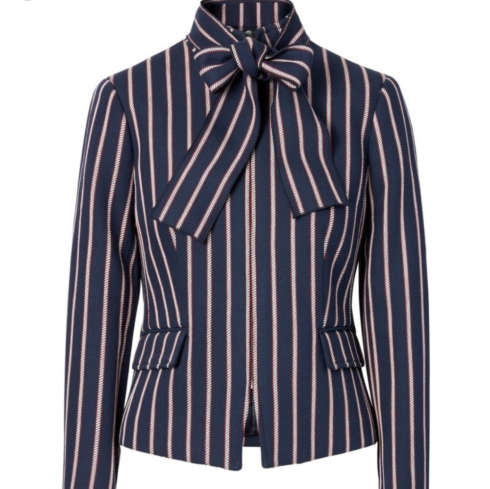 Banana Republic striped bow neck jacket